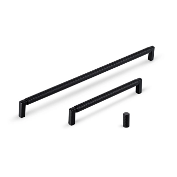 UCHWYT Meblowy 328x12 TRAMA Relingowy Radełkowany Rączka CZARNY L-320 mm