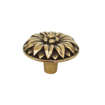 GAŁKA Meblowa 30 mm ASTER Zdobiona Uchwyt Designerska Rączka STARE ZŁOTO