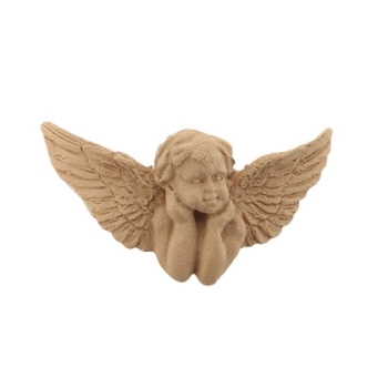 DEKOR 76x40 mm ANIOŁ Ornament Ozdobny Figurka z Pyłu Drzewnego DIY