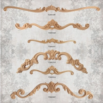 DEKOR 435x35 mm Ornament Ozdobny Dekoracyjny Korona z Pyłu Drzewnego DIY