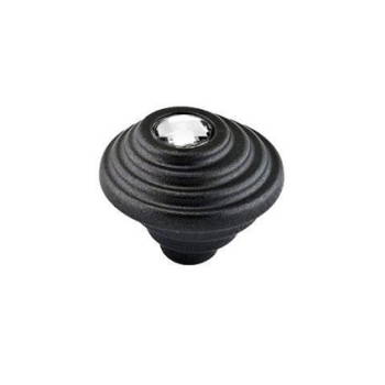 GAŁKA Meblowa 32 mm TWIST kryształ SWAROVSKI Rączka Designerska CZARNY MAT