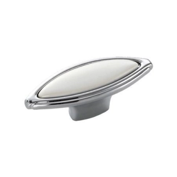 GAŁKA Meblowa Ceramiczna 69x25 Cosmopolitan Rączka Uchwyt Chrom + Biały