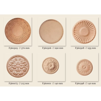 DEKOR 215 mm Okrągła Rozeta Ornament Ozdobny Dekoracyjny z Pyłu Drzewnego