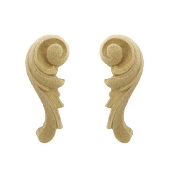 DEKOR 75x30 mm Prawy Ornament Ozdobny Dekoracyjny z Pyłu Drzewnego DIY