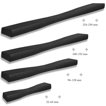 UCHWYT Meblowy LINEA 76x10 Retro Klasyczny Rączka CZARNY MAT L-32 L-64