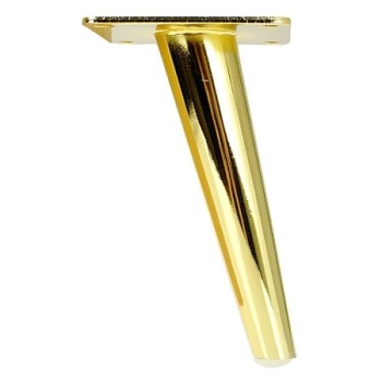 NÓŻKA Meblowa 230 mm Metalowa Skośna Szafki Sofy Mebli Noga ZŁOTY Połysk
