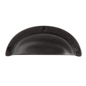 UCHWYT Meblowy MUSZELKA Duża 95x38 Rączka GRAFIT Czarna L-64 mm