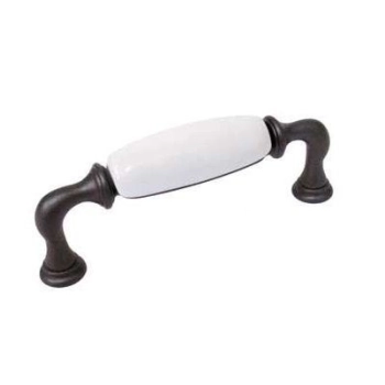 UCHWYT Meblowy DECORA Ceramiczny 112x22 Rączka Grafit Biały L-96 mm
