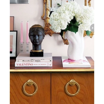 UCHWYT Meblowy Kołatka GILDO Retro Antyczny Vintage ZŁOTY Polerowany 51 mm