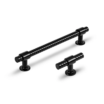 UCHWYT Meblowy 60x36 mm T-BAR Rączka Gałka Fiero Art Deco Glamour CZARNA