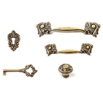 SZYLD Meblowy 29x50 na Klucz do Zamków Meblowych Antyk Retro Stare Złoto