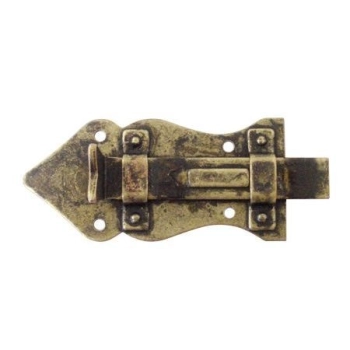 ZASUWKA do Mebli 85x43 mm RYGIEL Skrzyń Szafek Antyk Retro MOSIĄDZ Patyna