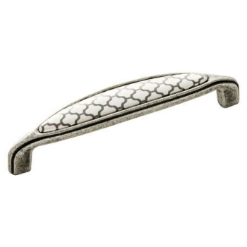 UCHWYT Meblowy Ceramiczny 144x27 COSMOPOLITAN Klasyczny Stare Srebro L-128
