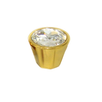 GAŁKA Meblowa 32 mm SZKŁO Kryształowe Rączka Uchwyt Szafki ZŁOTY Połysk