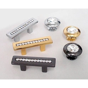 GAŁKA Meblowa fi 30 mm DIONISO Włoska Ozdobna SZKŁO Kryształowe CZARNY