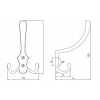 Wieszak meblowy na ubrania duży podwójny st. złoto