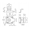 Zamek Meblowy GTV Kwadratowy 40X40 do szafki barku