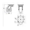 2 szt - Kółko meblowe łożyskowe FI 38, rolka obrotowa gumowa