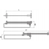 Wieszak meblowy wysuwany, drążek chrom L-350 mm