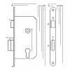 Zamek drzwi wpuszczany na wkładkę 72/55 LEWY JANIA