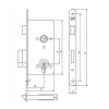 Zamek drzwi LOB wpuszczany 72/50 ocynk na wkładkę