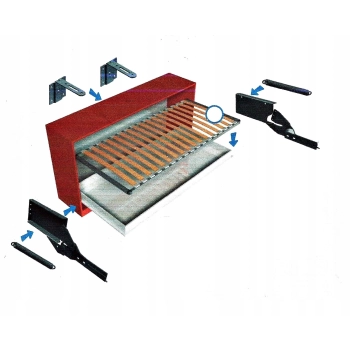 Podnośnik do półkotapczanu, tapczan, kanapa, łóżko składane w szafie