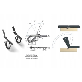 Podnośnik do wersalki, kanapy automat okucie FINKA