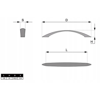 3 szt - Uchwyt meblowy, rączka do szafek CHROM L-128 mm C-504 G2