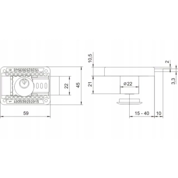 Zamek meblowy uniwersalny do szafek, szuflad, mebli LOB ZMB-3