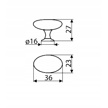 Uchwyt meblowy, gałka, rączka do szafek A-325 P59 czarna