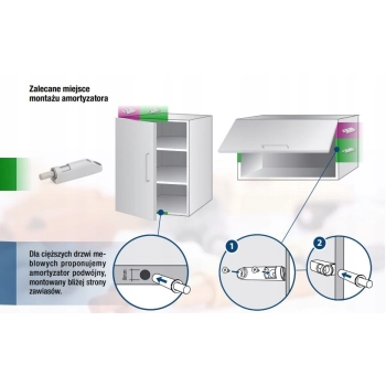 2 szt – Odbojnik meblowy AIRTIC amortyzator + adapter BIAŁY