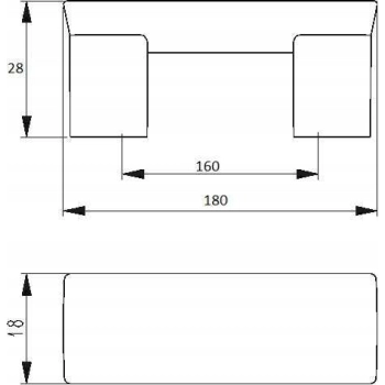 3 szt - Uchwyt meblowy, rączka do szafek TL2 L-160 mm C-985