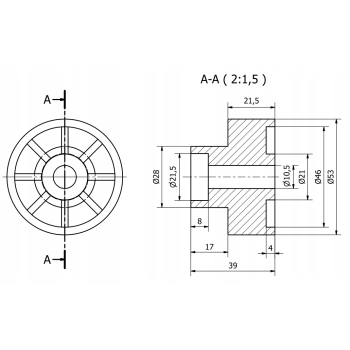 2 szt – Rolka meblowa do tapczanu dwustopniowa W = 39 mm