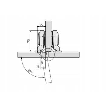 2 szt - Zawias meblowy 110° GTV 1/2 płyty samodomyk + prowadnik ZM-ECHC08H04