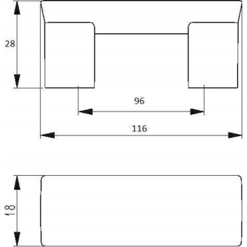 3 szt - Uchwyt meblowy, rączka do szafek aluminium TL2 L-96 mm C-983