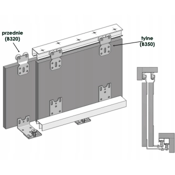 Wózek górny do drzwi przesuwnych Bimak Forma B350 TYLNE