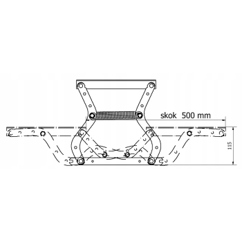 Podnośnik do sof ottoman z regulacją sprężyny MOS