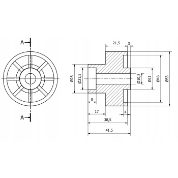 2 szt – Rolka meblowa do tapczanu dwustopniowa W = 42 mm