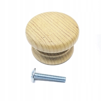 3 szt - Gałka meblowa drewniana GD40 D60 F40 M Sosna