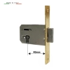 ZAMEK Meblowy na Klucz WPUSZCZANY - 40 mm - Czoło MOSIĄDZ 100x18 - LEWY