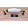UCHWYT Meblowy DECORA Ceramiczny 146x24 Retro Stary Mosiądz Kremowy L-128