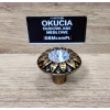 GAŁKA Meblowa 30 mm MARGO Zdobiona Szkło Kryształ Uchwyt Rączka STARE ZŁOTO