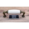 UCHWYT Meblowy DECORA Ceramiczny 112x22 Retro Stary Mosiądz Kremowy L-96