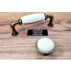 GAŁKA Meblowa Ceramiczna 35 mm BRANDO Rączka Uchwyt STARY MOSIĄDZ + Kremowy