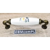 UCHWYT Meblowy DECORA Ceramiczny 146x24 Zdobiony Stary Mosiądz Kwiaty L-128