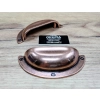 UCHWYT Meblowy MUSZELKA Duża 95x38 Rączka Stara MIEDŹ L-64 mm