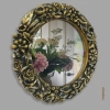 RAMKA Wianek Kwiatowy Okrągła fi 256mm Ornament Pył Drzewny do Mebli DIY