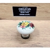 GAŁKA Meblowa Ceramiczna 30 mm MARCO Rączka Uchwyt Stary Mosiądz + Kwiaty