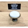 GAŁKA Meblowa Ceramiczna 35 mm BRANDO Rączka Uchwyt STARY MOSIĄDZ + BIAŁY