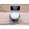 GAŁKA Meblowa Ceramiczna 40 mm BRANDO Rączka Uchwyt STARY MOSIĄDZ + KREMOWY